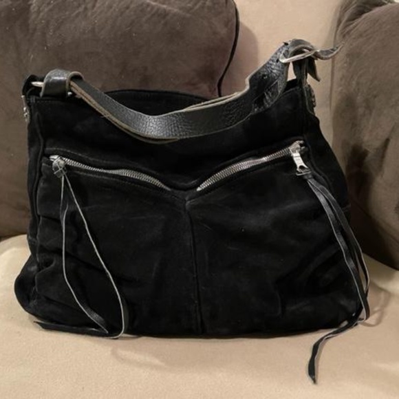 Tylie Malibu "Exeter" Black Suede Handbag - Picture 1 of 15